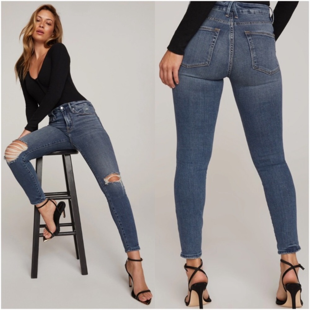 Good American “Good Legs” Crop Jeans size 10 color-blue 261